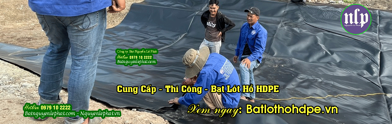 bạt lót hồ HDPE nuôi tôm tại Cà Mau Bạt lót hồ hdpe